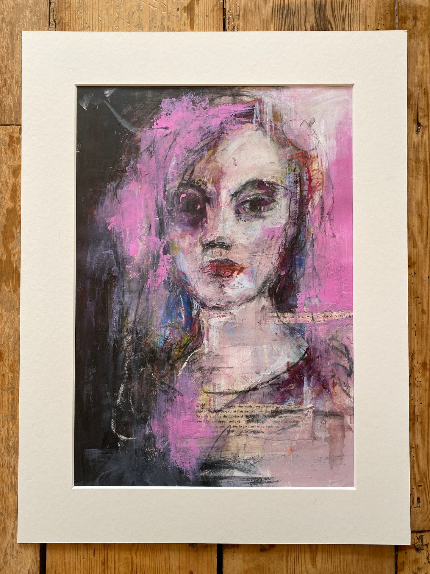 'waited breathlessly' mixed media original painting