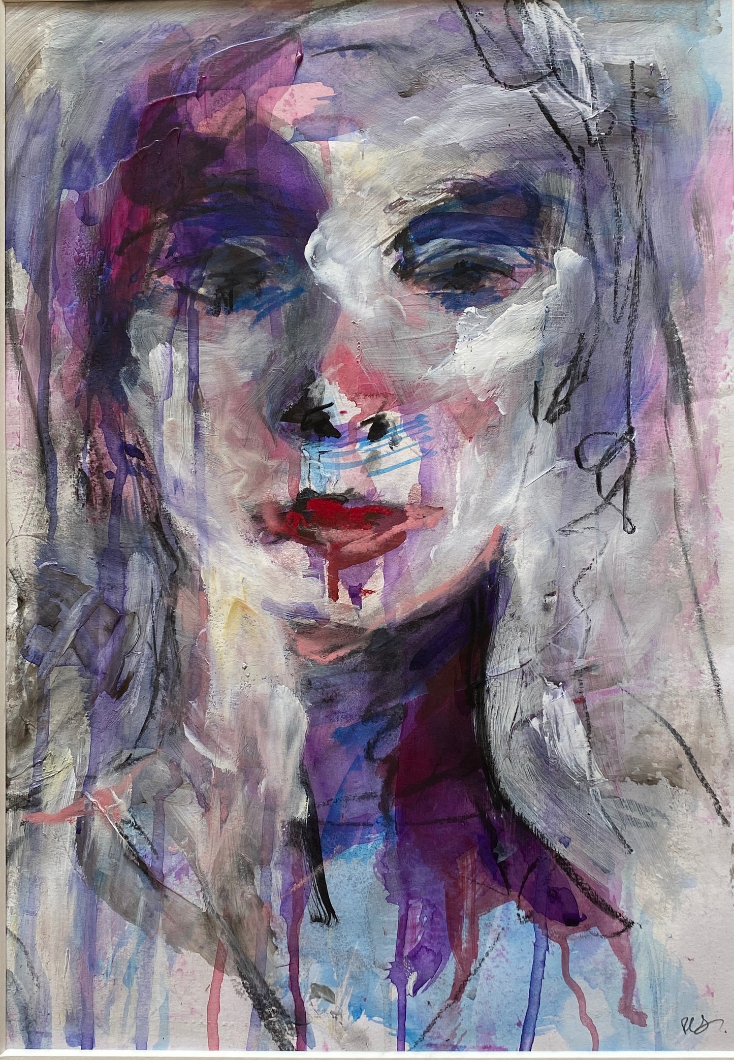 'the gaze II' original mixed media painting