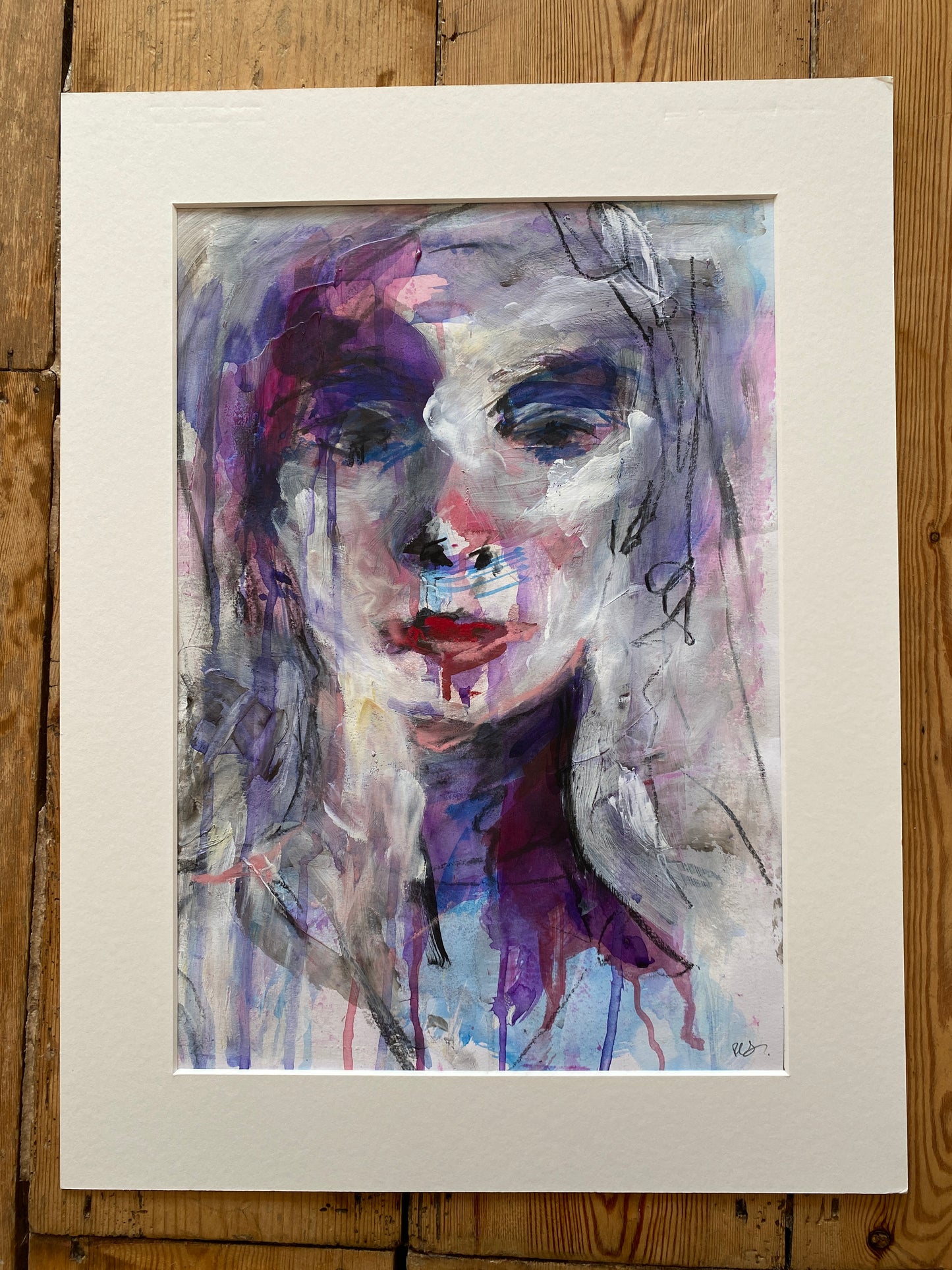 'the gaze II' original mixed media painting