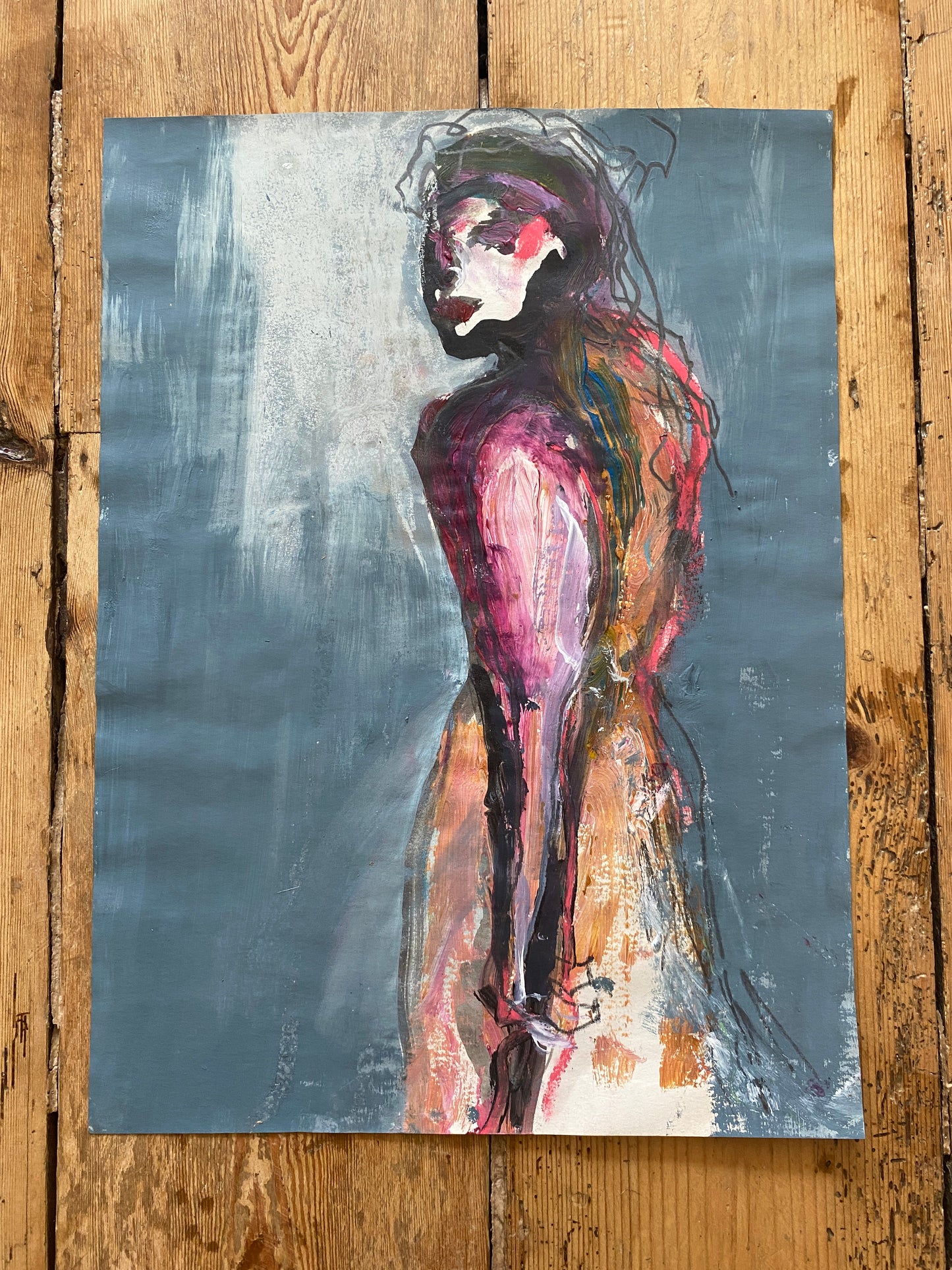 'inner confidence' mixed media painting framed or mounted