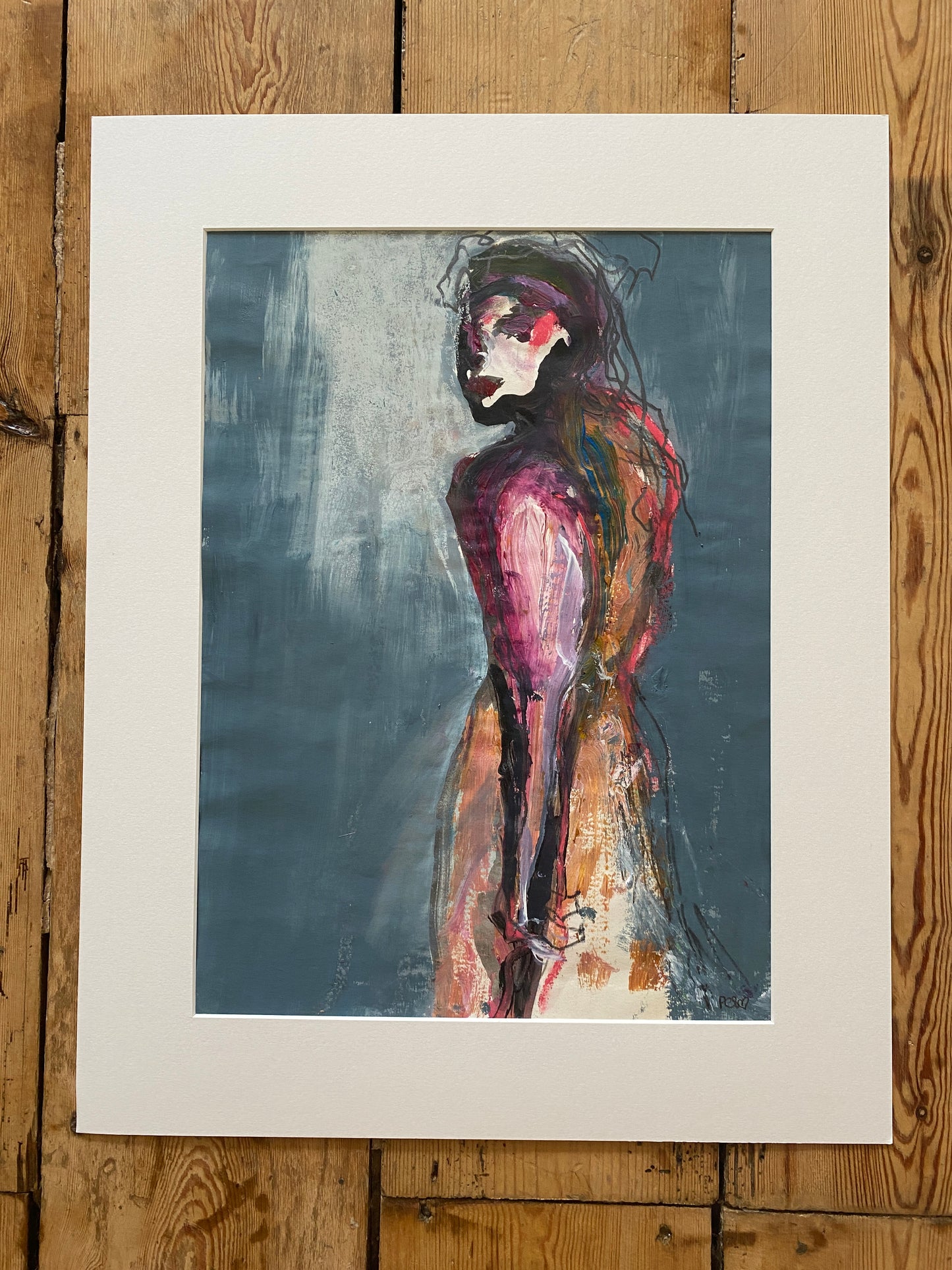 'inner confidence' mixed media painting framed or mounted