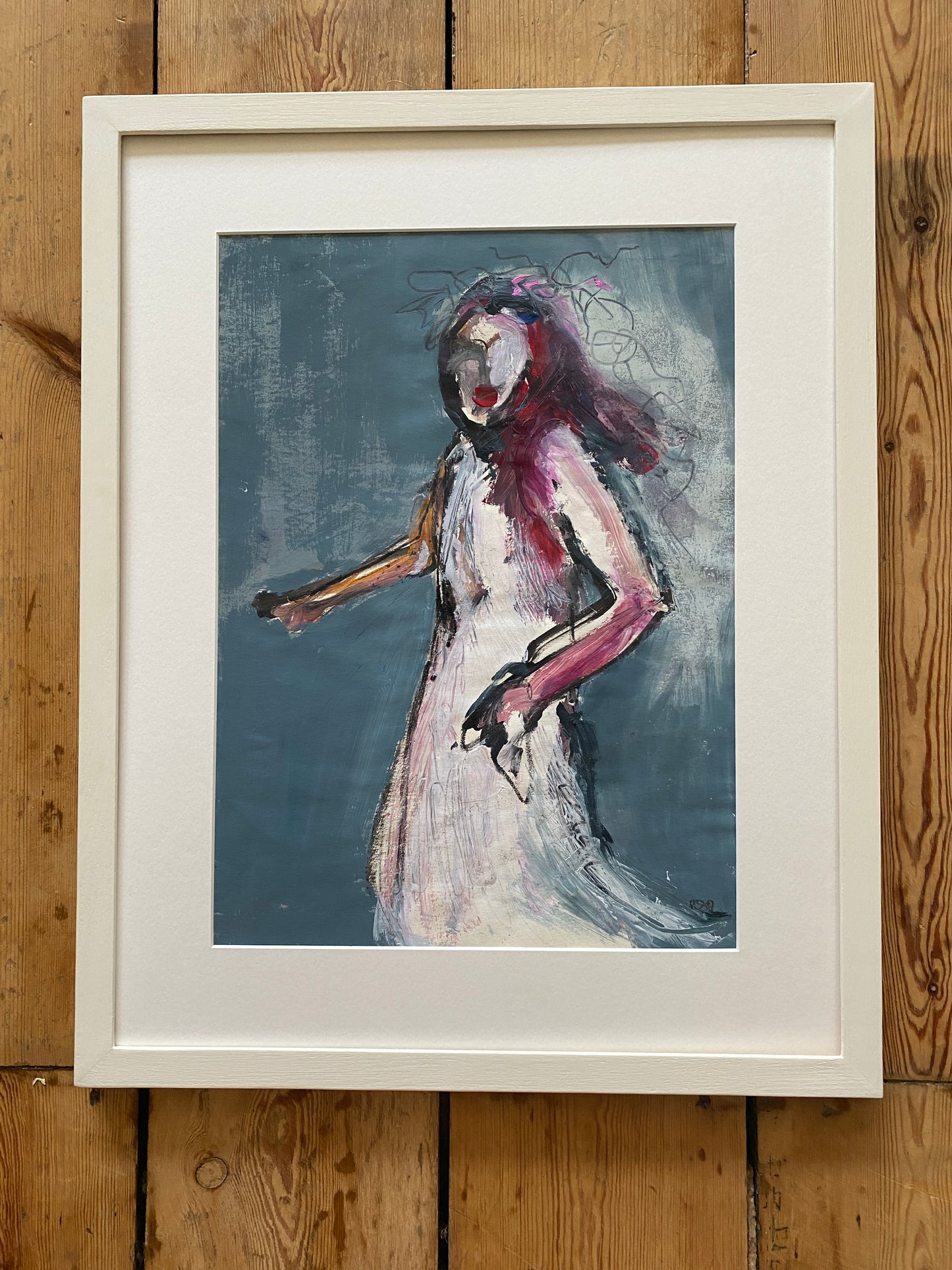 'lips' mixed media original mounted or framed