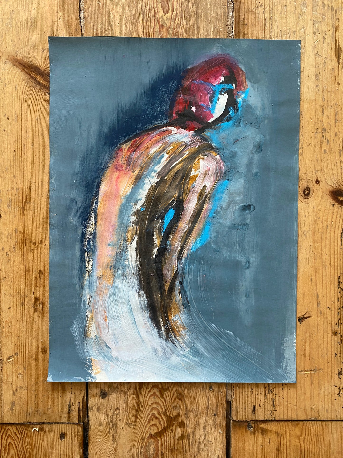 'don't look back' original mixed media painting mounted or framed