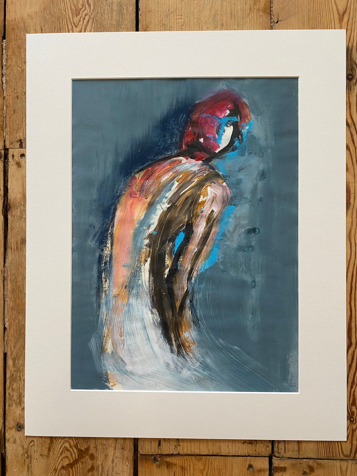 'don't look back' original mixed media painting framed