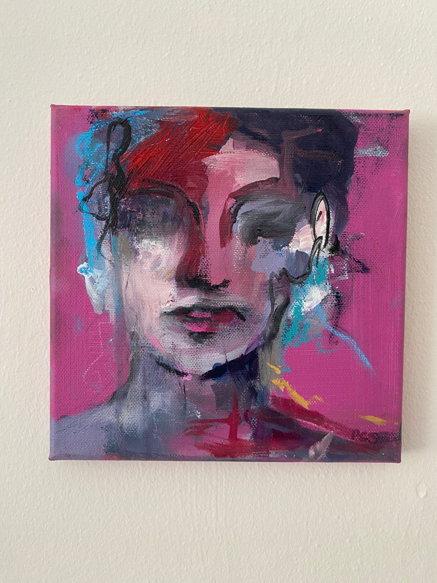 'self' oil and mixed media original