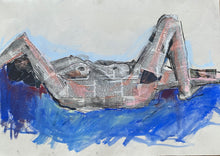 Load image into Gallery viewer, 'didn't slow the nightmares' mixed media drawing