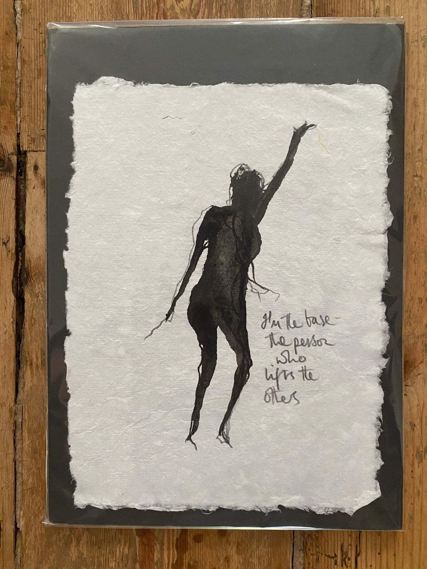 'I'm the base - the person who lifts the others' ink painting original