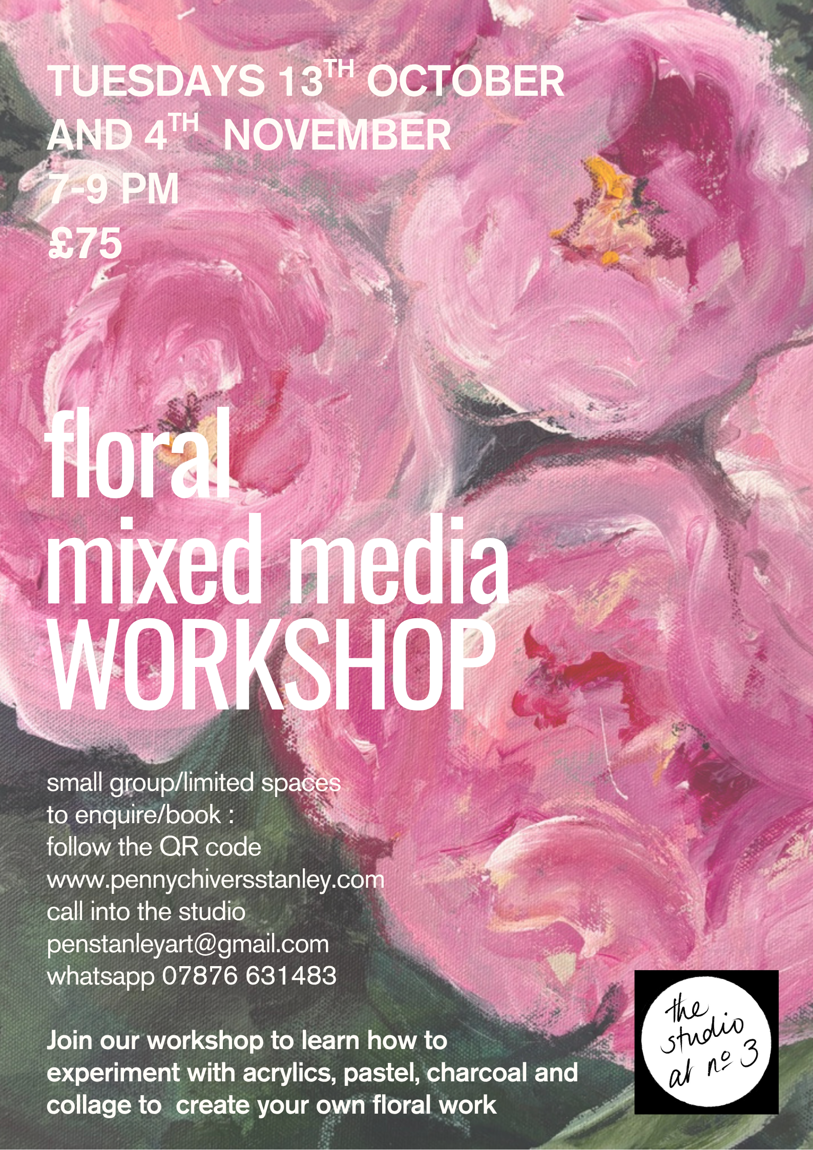 floral mixed media workshops