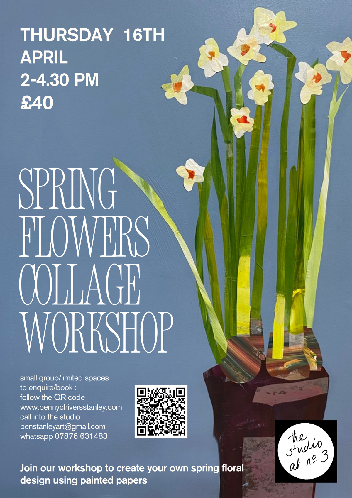 spring flowers collage workshop 16th April