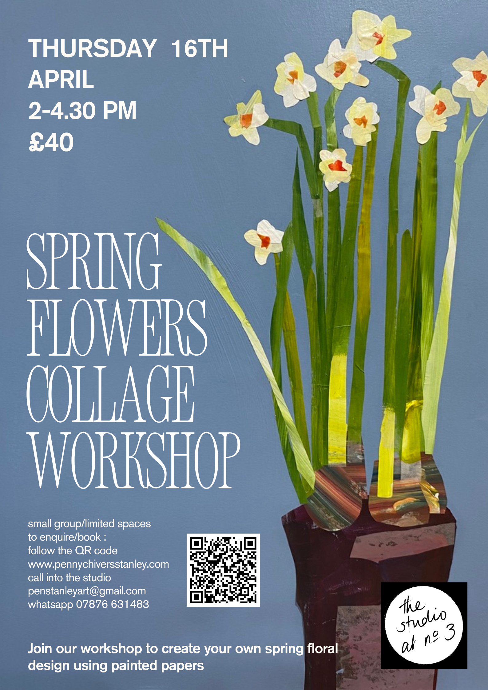 spring flowers collage workshop 16th April