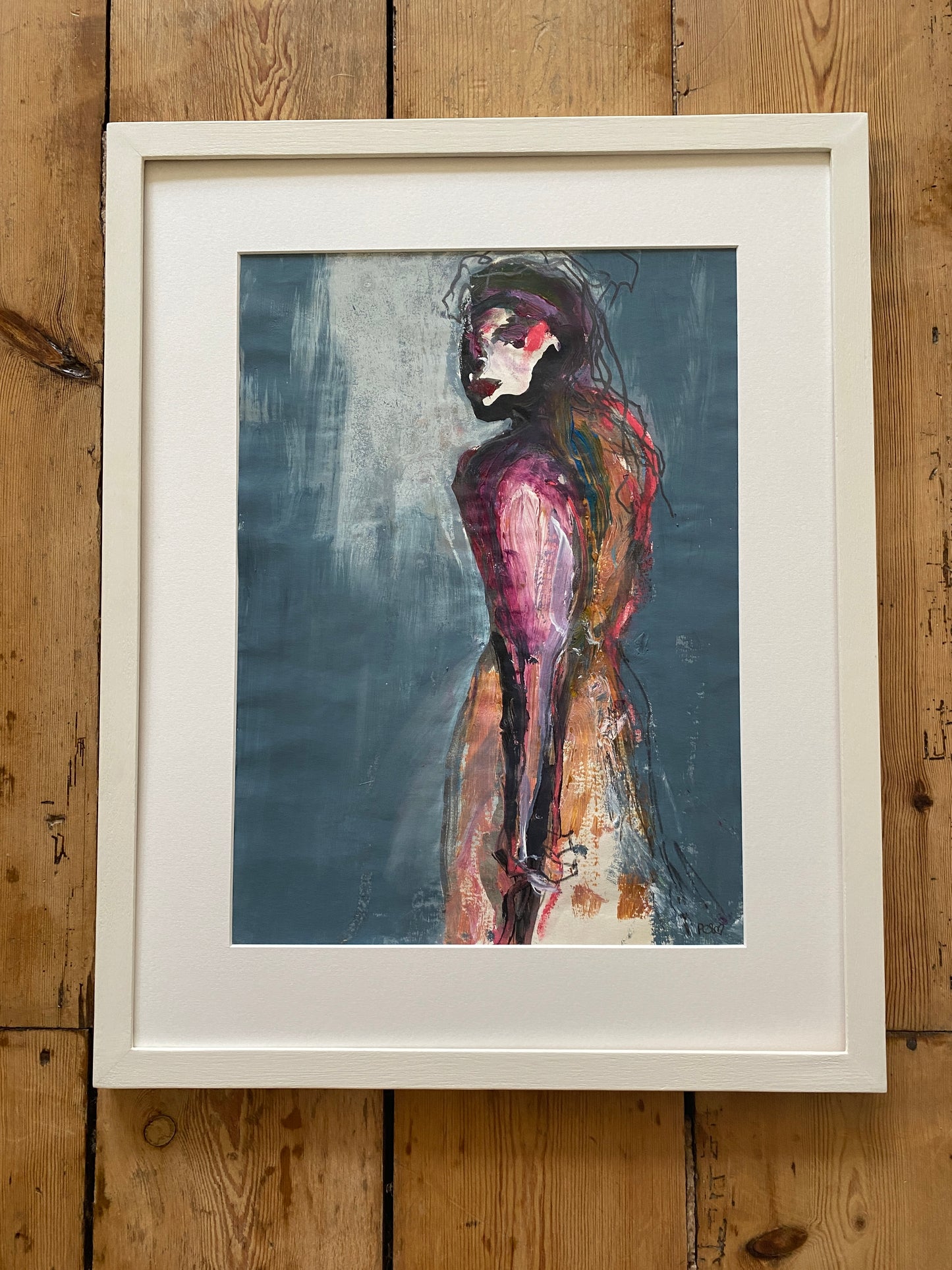 'inner confidence' mixed media painting framed or mounted
