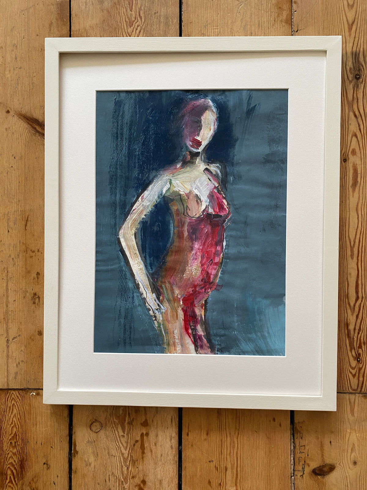 'expect' mixed media original painting framed