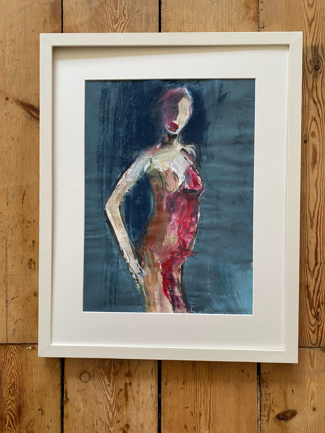 'expect' mixed media original painting framed