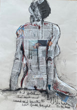 Load image into Gallery viewer, &#39;stretching her neck&#39; mixed media drawing on paper
